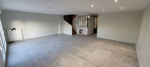 Séjour avec verrière intérieure lors d'une rénovation de maison - Brie-Comte-Robert 77170