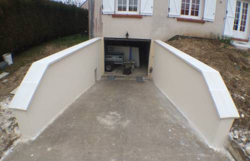 Murets de la descente de garage refaits