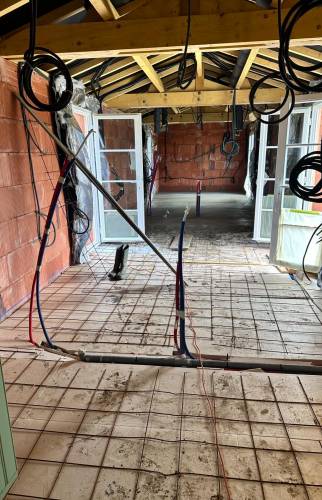 Installation des réseaux avant cloisonnement