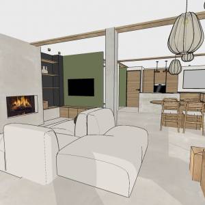 projection 3D aménagement maison neuve Thônes – Justine Cluzel Ribes