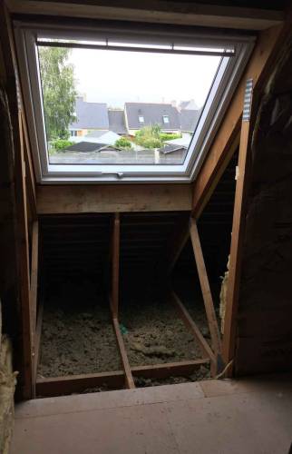 Pose d'un velux - Transformation charpente - Saint Herblain