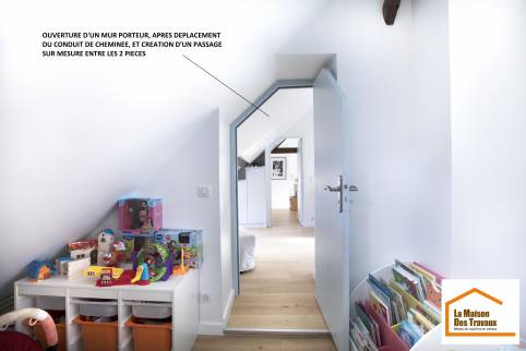 Création d'une porte dans un mur porteur de l'étage (Brunoy 91800)