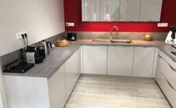 Plan de travail effet béton ciré