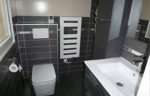 Installation sanitaire, toilette et lavabo