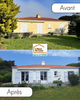 Ravalement de façade sur une maison - Préfailles 44770