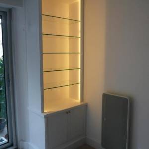 Aménagement intérieur résidence Club - Création d'une bibliothèque sur-mesure