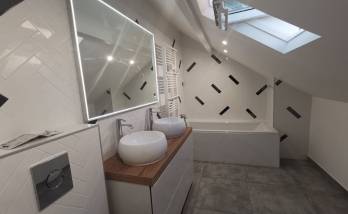 Création totale d’une salle de bain dans un grenier Le Perreux