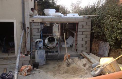 Agrandissement de maison : travaux en cours 1