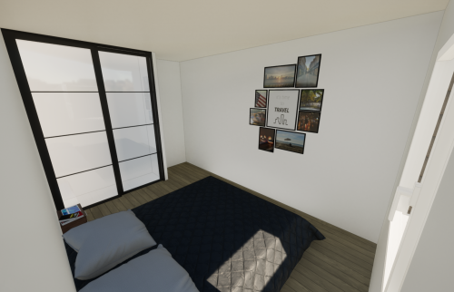 Vue 3D chambre - Surélévation de maison de 30 m² à Vertou