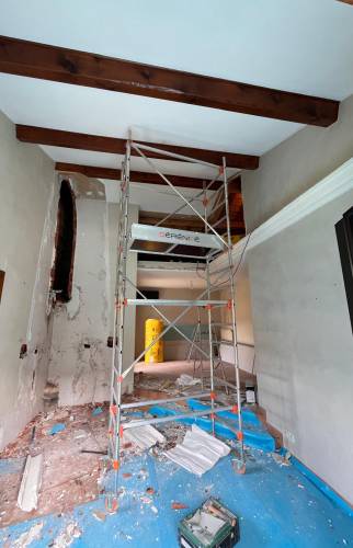 Dépose de cloison pour installation escalier helicoïdal