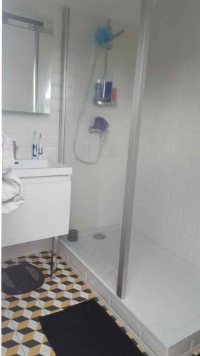 Création d’une salle de bain sous pente dans la suite parentale aménagée dans les combles