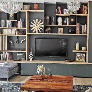 bibliothèque sur-mesure chêne Sarzeau Emilie LEIBER