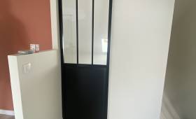 Mise en place de porte coulissante 