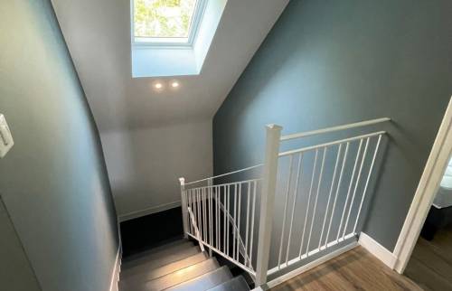 Pose d'un escalier en bois sur St Lô