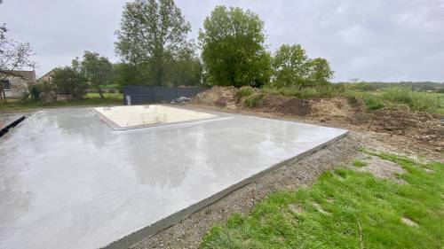 Réalisation d'une dalle béton à Serbannes