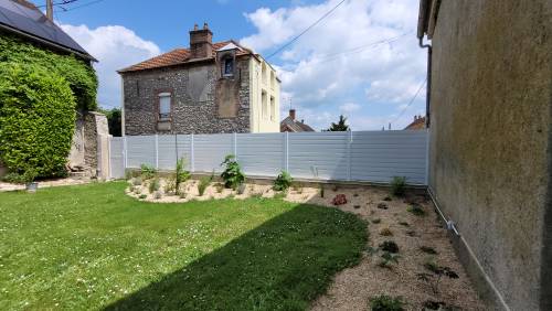 Clôture lames brise-vents - Intérieur jardin