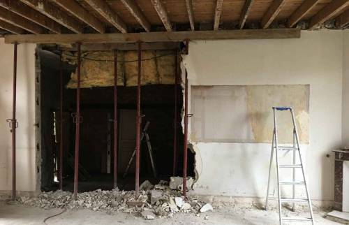 Démolition et étaiement des murs