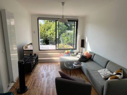 Salon rénové avec accès au toit terrasse de l'extension de maison - Nantes (44000)