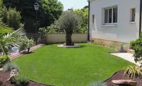 Aménagement de jardin avec gazon et jardin sec - Pornic 44210