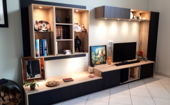 Meuble TV bibliothèque sur mesure