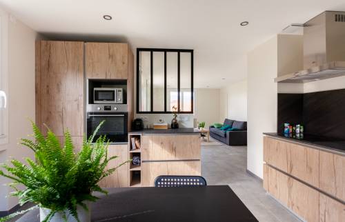 la cuisine ouverte sur la pièce à vivre