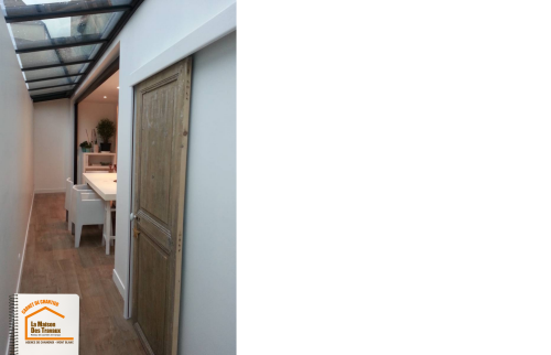 construction extension maison, rénovation pièce à vivre, design intérieur lumineux, courtier travaux Chamonix Mont-Blanc, accompagnement extension maison