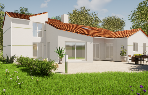 3D du projet - Ravalement de façade aux Sorinières