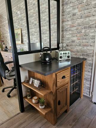 meuble sur mesure avec cave à vin intégré