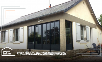 Modernisation de l'une entrée à Chérisy: menuiseries aluminium durable