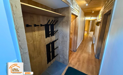 rénovation appartement montagne, travaux intérieur Beaufort, parquet massif appartement, éclairage LED rénovation, rénovation logement Savoie