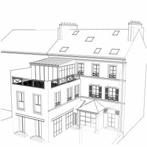 Extension toiture terrasse et véranda - Eric Maertens - La Maison Des Architectes