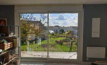 Vue sur la nouvelle baies vitrée