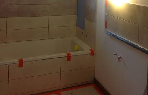 Salle de bain en travaux
