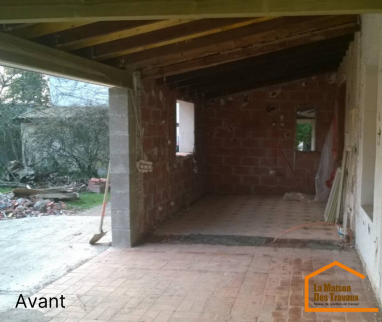 Extension porche en cuisine aavant