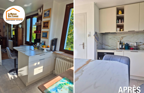 La Maison des Travaux Bassin Genevois Pays de Gex, rénovation cuisine Ville-la-Grand, courtier en travaux Annemasse, aménagement intérieur Haute-Savoie, carrelage moderne cuisine