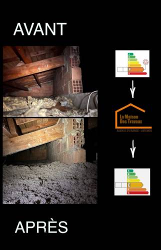 Isolation de combles avant/après