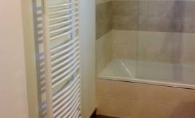 Salle de bain avec la baignoire et radiateur