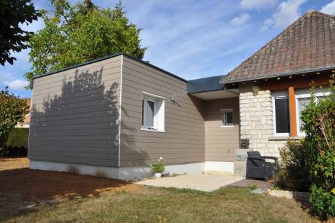 Construction d'un agrandissement de maison avec bardage Cedral - Lieusaint 77127