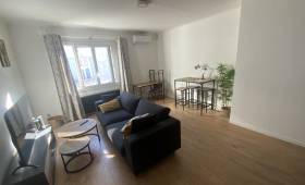 Salon appartement locatif rénové La Maison Des Travaux Ales