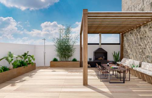terrasse en bois avec pergola bio climatique Seyssins