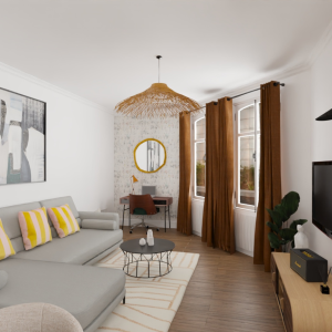 Conception 3D d'une pièce de vie de 40 m² - Amélie Clémencet - La Maison Des Architectes