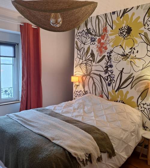 Chambre d'adulte avec décoration après travaux de rénovation de maison - Pornic 44210