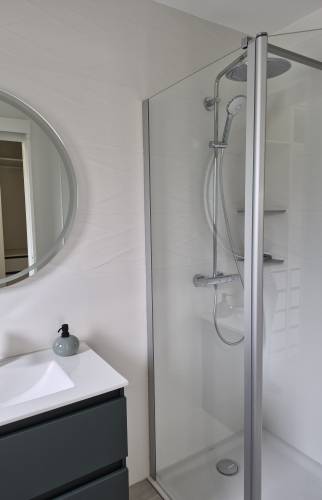 Paroi de douche avec volet mobile