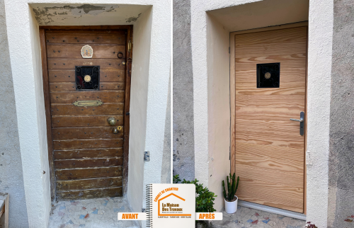  La Maison des Travaux Moûtiers, rénovation porte Moûtiers, porte bois Moûtiers, rénovation menuiserie Moûtiers, porte entrée Moûtiers