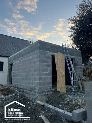 Création d'un garage toit plat La Maison des Travaux Vannes Sarzeau Pénestin