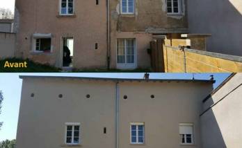 Ravalement d'une Façade en Pisé - Lyon / Francheville