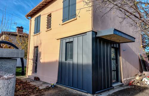 Extension terminée avec bardage alu