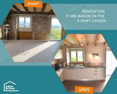avant après rénovation maison pisé Saint-Cassien