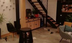 Design arrondi pour ce poêle à bois tendance