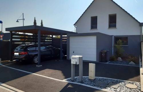 Carport aluminium et macadam à Sierentz